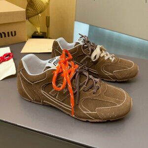 Authentic New Balance X Miu Miu 530 Suede Brown Sneakers